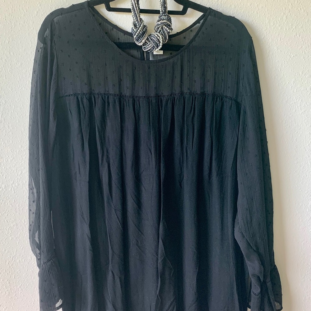 Old Navy Black sheer long sleeve top.